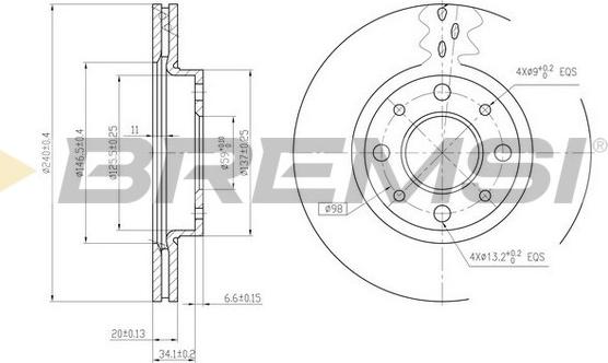 Bremsi CD7179V - Əyləc Diski furqanavto.az