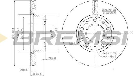 Bremsi CD7170V - Əyləc Diski furqanavto.az