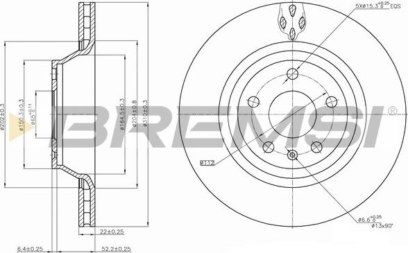 Bremsi CD7849V - Əyləc Diski furqanavto.az