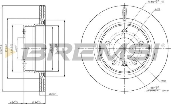 Bremsi CD7851V - Əyləc Diski furqanavto.az