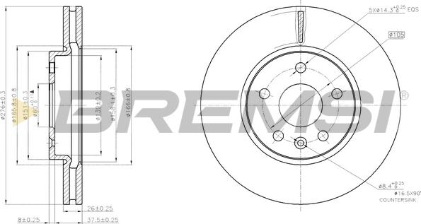 Bremsi CD7869V - Əyləc Diski furqanavto.az