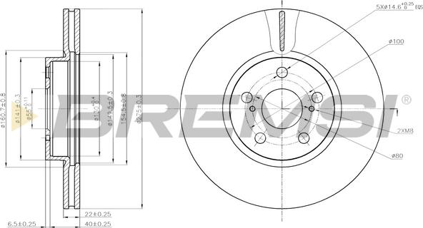 Bremsi CD7865V - Əyləc Diski furqanavto.az