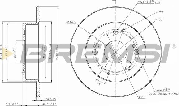 Bremsi CD7861S - Əyləc Diski furqanavto.az