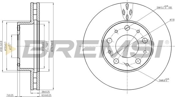 Bremsi CD7800V - Əyləc Diski furqanavto.az