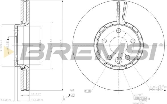 Bremsi CD7801V - Əyləc Diski furqanavto.az