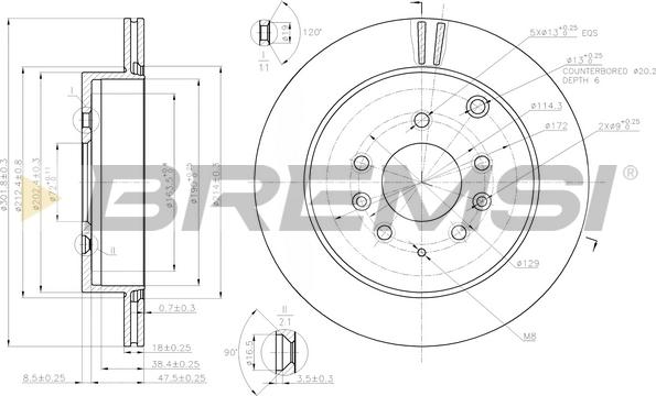 Bremsi CD7819V - Əyləc Diski furqanavto.az