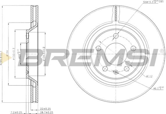 Bremsi CD7889V - Əyləc Diski furqanavto.az