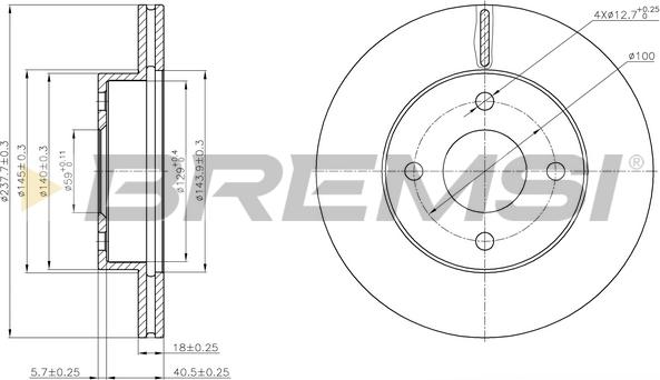 Bremsi CD7884V - Əyləc Diski furqanavto.az