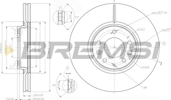 Bremsi CD7880V - Əyləc Diski furqanavto.az