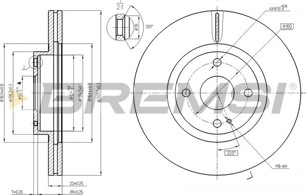 Bremsi CD7839V - Əyləc Diski furqanavto.az