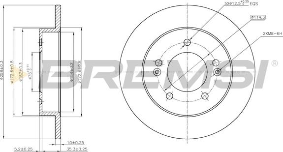 Bremsi CD7874S - Əyləc Diski furqanavto.az