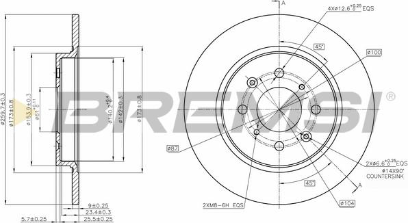 Bremsi CD7876S - Əyləc Diski furqanavto.az