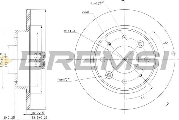 Bremsi CD7395S - Əyləc Diski furqanavto.az