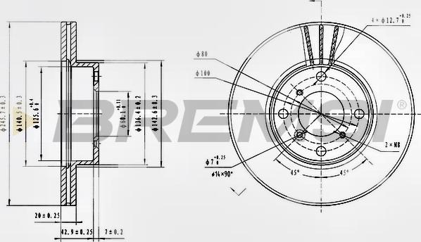 Bremsi CD7396V - Əyləc Diski furqanavto.az