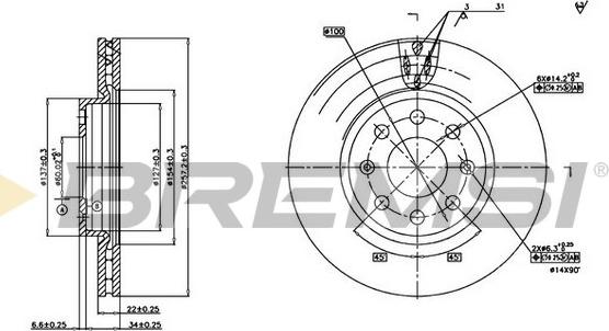 Bremsi CD7304V - Əyləc Diski furqanavto.az