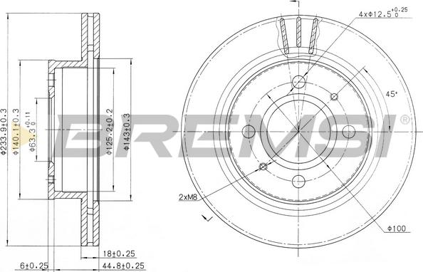 Bremsi CD7301V - Əyləc Diski furqanavto.az