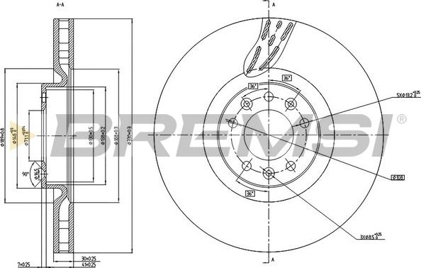 Bremsi CD7319V - Əyləc Diski furqanavto.az