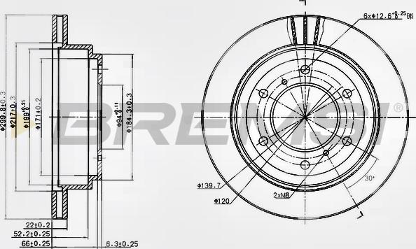 Bremsi CD7385V - Əyləc Diski furqanavto.az