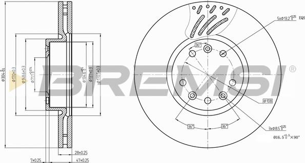 Bremsi CD7324V - Əyləc Diski furqanavto.az