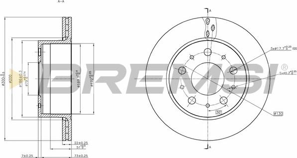 Bremsi CD7321V - Əyləc Diski furqanavto.az