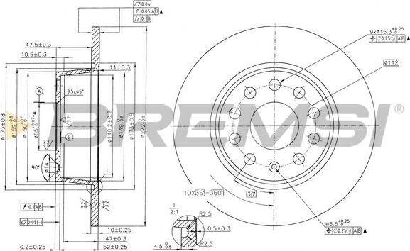 Bremsi CD7328S - Əyləc Diski furqanavto.az