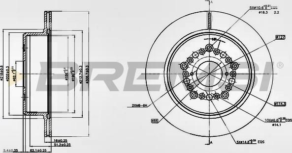 Bremsi CD7375V - Əyləc Diski furqanavto.az