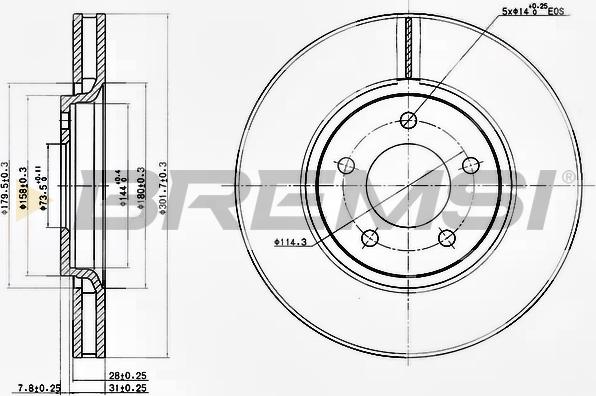 Bremsi CD7372V - Əyləc Diski furqanavto.az