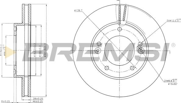 Bremsi CD7290V - Əyləc Diski furqanavto.az