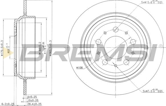 Bremsi CD7259S - Əyləc Diski furqanavto.az