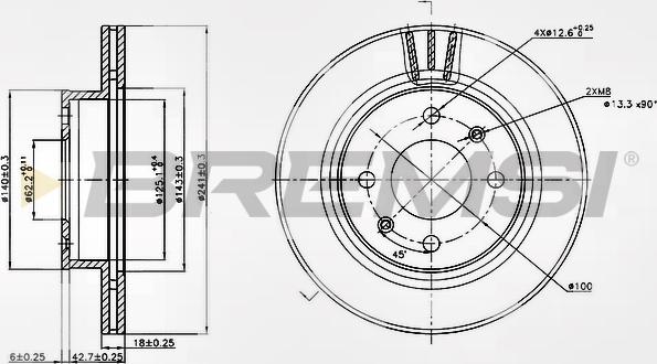 Bremsi CD7268V - Əyləc Diski furqanavto.az