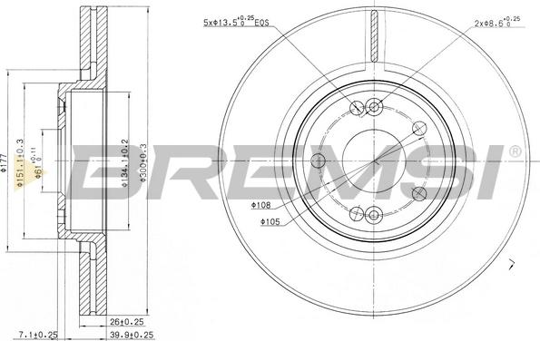 Bremsi CD7205V - Əyləc Diski furqanavto.az