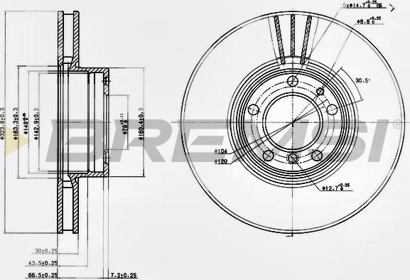 Bremsi CD7202V - Əyləc Diski furqanavto.az