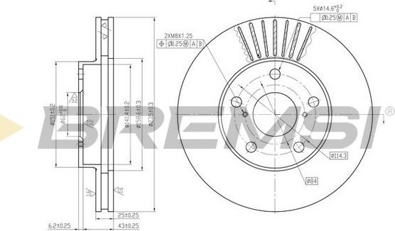 Bremsi CD7216V - Əyləc Diski furqanavto.az