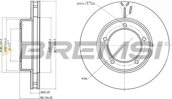 Bremsi CD7211V - Əyləc Diski furqanavto.az