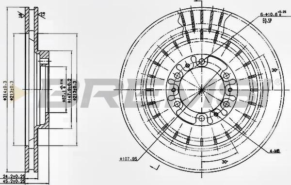 Bremsi CD7212V - Əyləc Diski furqanavto.az