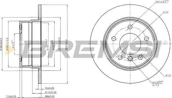 Bremsi CD7284S - Əyləc Diski furqanavto.az