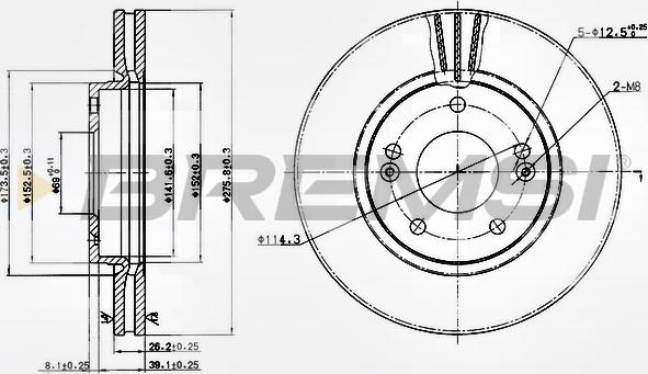 Bremsi CD7239V - Əyləc Diski furqanavto.az