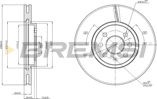 Bremsi CD7236V - Əyləc Diski furqanavto.az