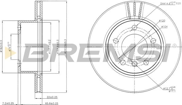 Bremsi CD7228V - Əyləc Diski furqanavto.az