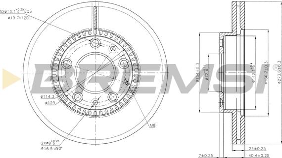 Bremsi CD7278V - Əyləc Diski furqanavto.az