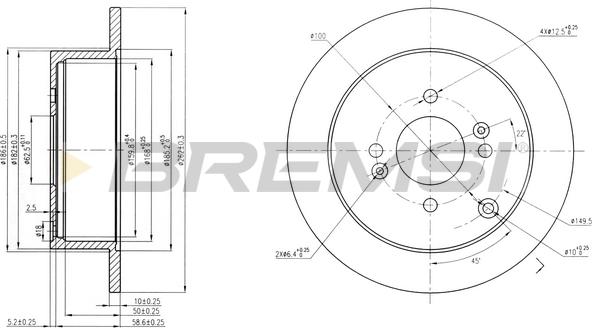 Bremsi CD7794S - Əyləc Diski furqanavto.az