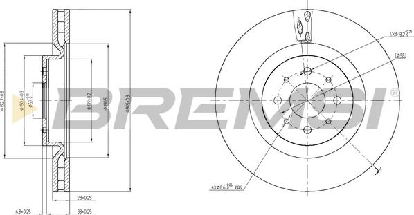 Bremsi CD7742V - Əyləc Diski furqanavto.az