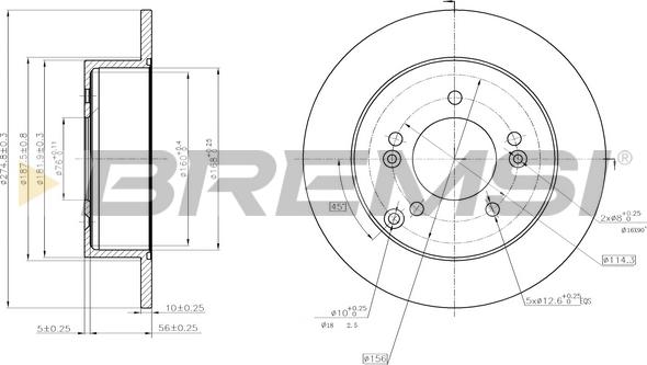 Bremsi CD7752S - Əyləc Diski furqanavto.az