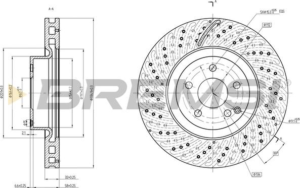 Bremsi CD7769V - Əyləc Diski furqanavto.az