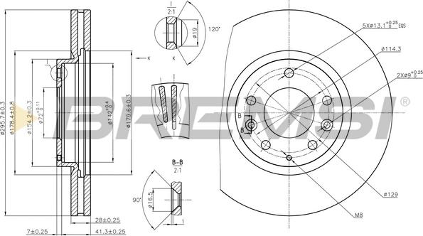 Bremsi CD7768V - Əyləc Diski furqanavto.az