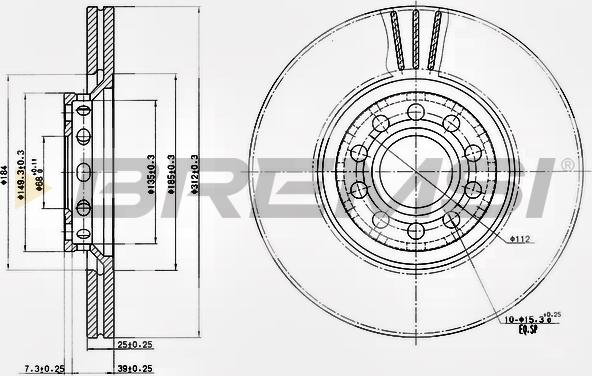 Bremsi CD7707V - Əyləc Diski furqanavto.az