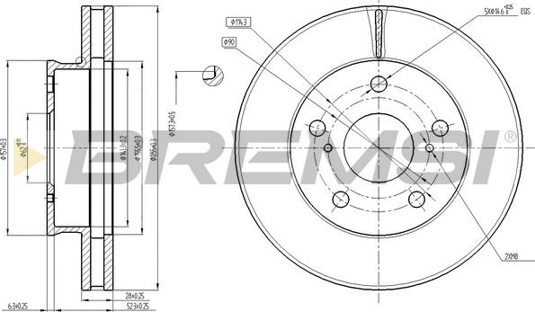 Bremsi CD7782V - Əyləc Diski furqanavto.az