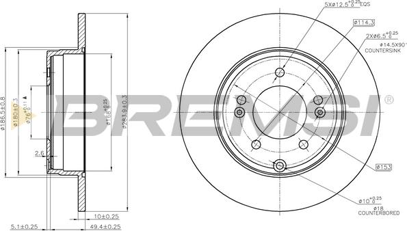 Bremsi CD7787S - Əyləc Diski furqanavto.az