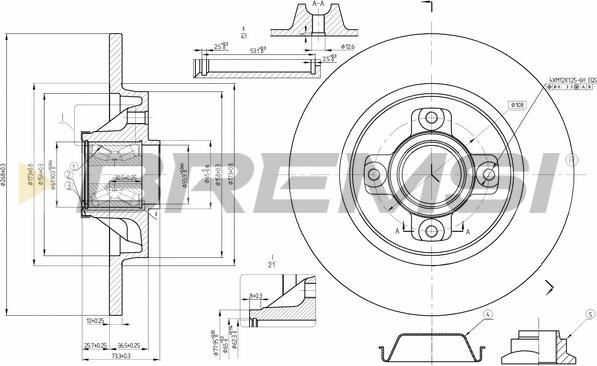 Bremsi CD7735S - Əyləc Diski furqanavto.az