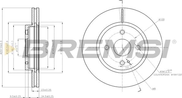 Bremsi CD7738V - Əyləc Diski furqanavto.az